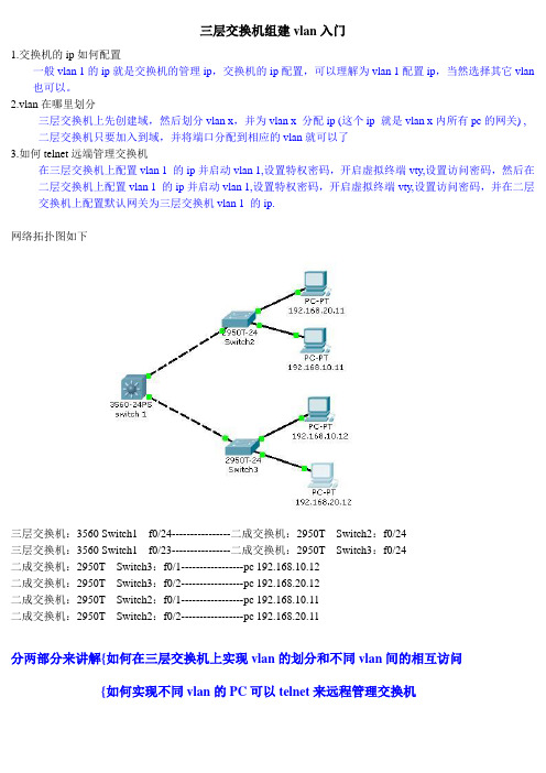三层交换机组建vlan入门手册