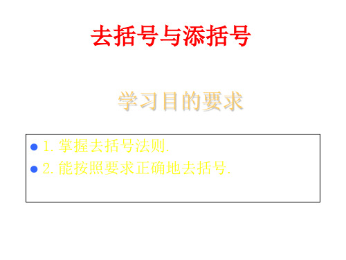 去括号和添括号(新编201911)