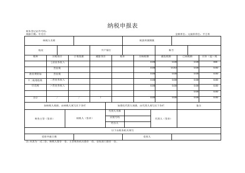 纳税申报表模板