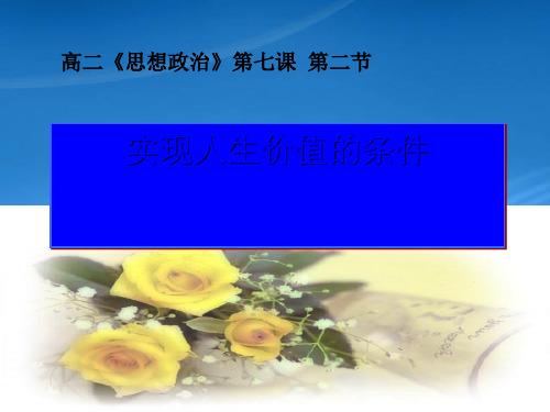 人教高二政治哲学常识 实现人生价值的条件(通用)