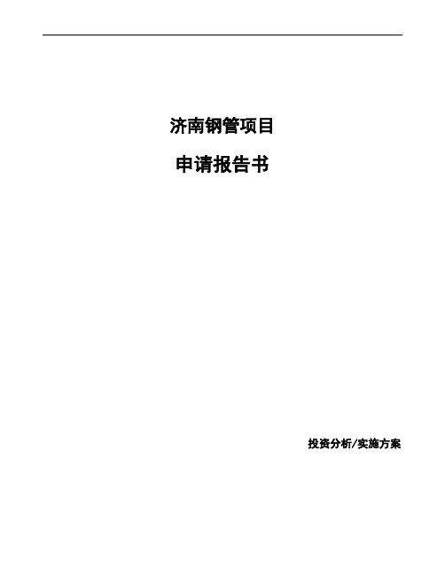 济南钢管项目申请报告书