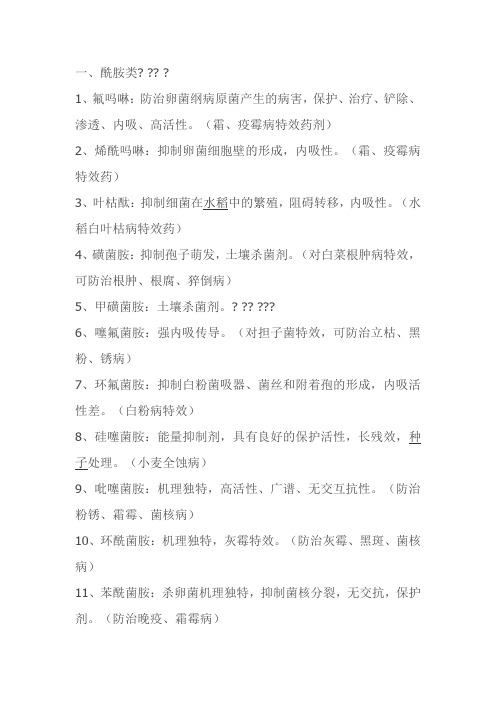 常用杀菌剂介绍
