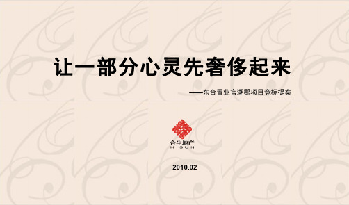 让一部分心灵先奢侈起来——东合置业官湖郡项目竞标提案2010PPT课件