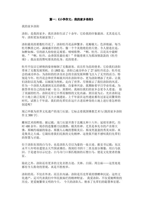 我的家乡洛阳作文300字