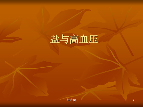 《盐与高血压》PPT课件