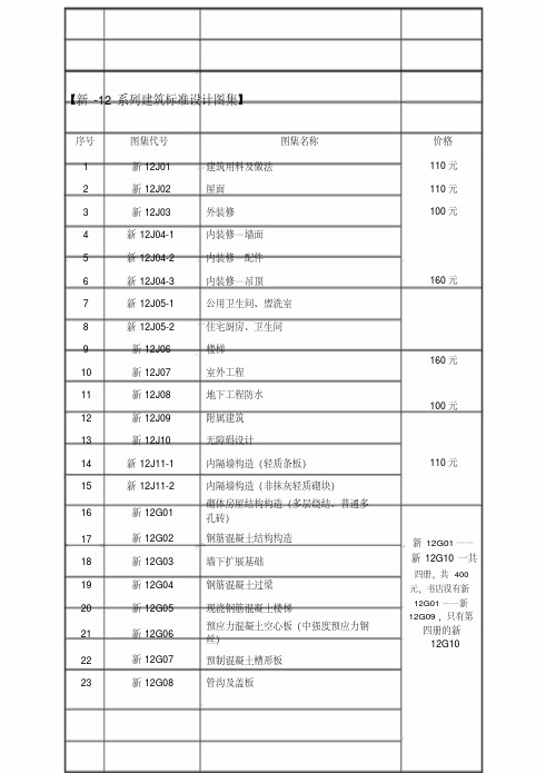  新-12系列建筑标准设计图集