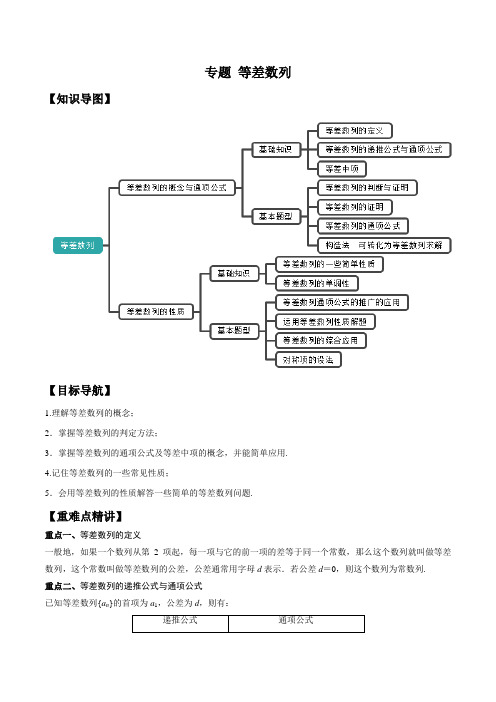 最新高一数学知识(必修5)专题精讲附解答： 等差数列