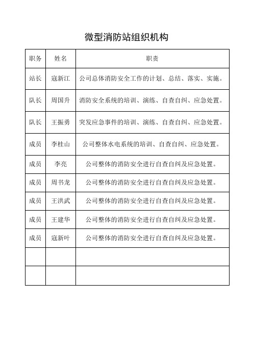 微型消防站组织机构