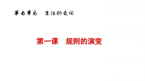 人教版七年级下册历史与社会第七单元生活的变化复习课件