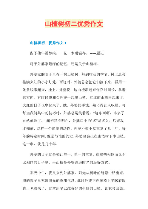 山楂树初二优秀作文