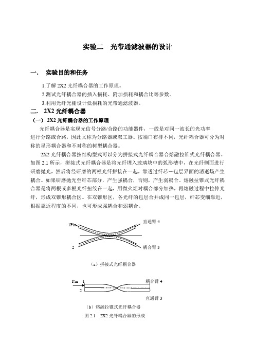 实验二 光带通滤波器的设计