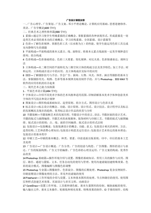 广告设计课程安排