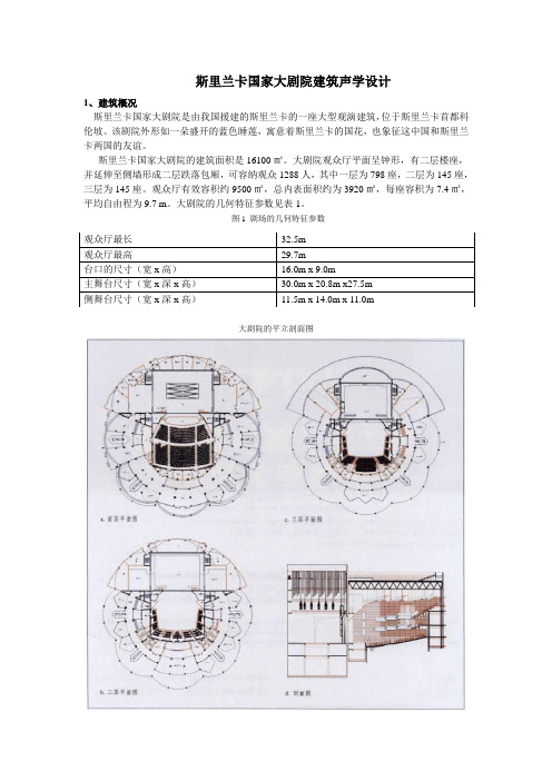 斯里兰卡国家大剧院建筑声学设计