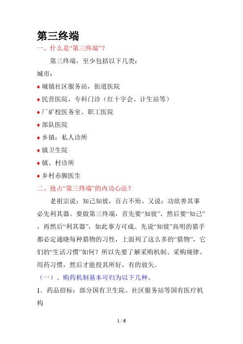 医药第三终端销售策略