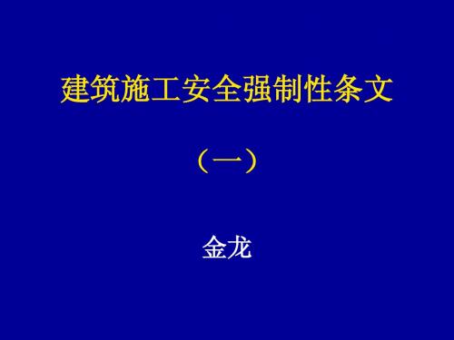 施工安全强制性条文(一)