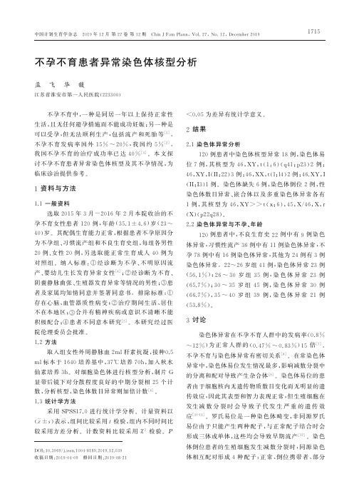 不孕不育患者异常染色体核型分析