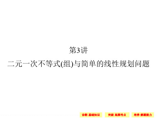 (人教A版,理科)高考数学第一轮复习课件：6-3 二元一次不等式(组)与简单的线性规划问题
