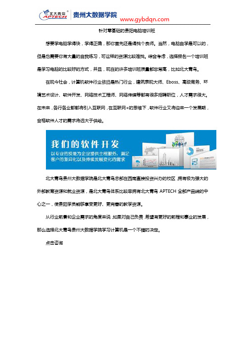 针对零基础的贵阳电脑培训班