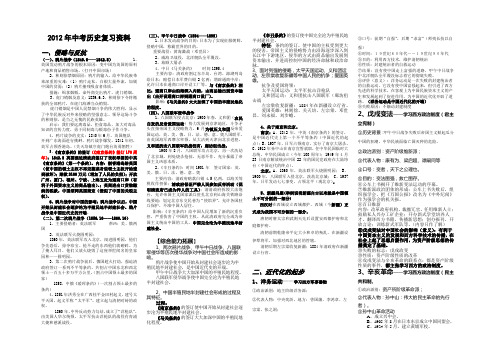 2012中国历史复习资料