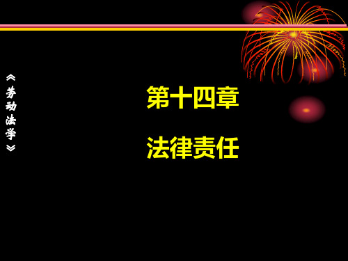 第14章  法律责任  《劳动法学》PPT课件