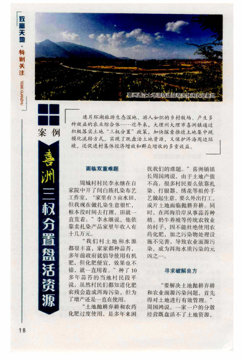 案例：喜洲三权分置盘活资源