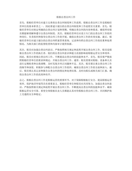 船舶自查自纠工作
