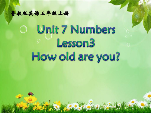 三年级上册英语课件Unit7Lesson3 How old are you_鲁科版(五四制)(三起)