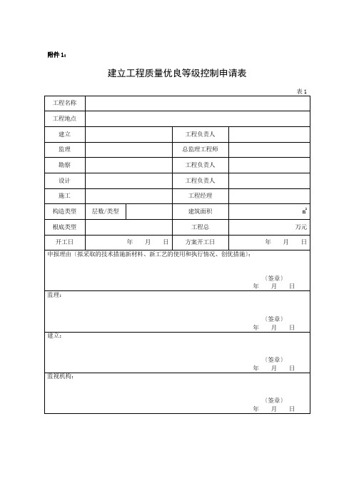 工程质量控制资料核查系列表格