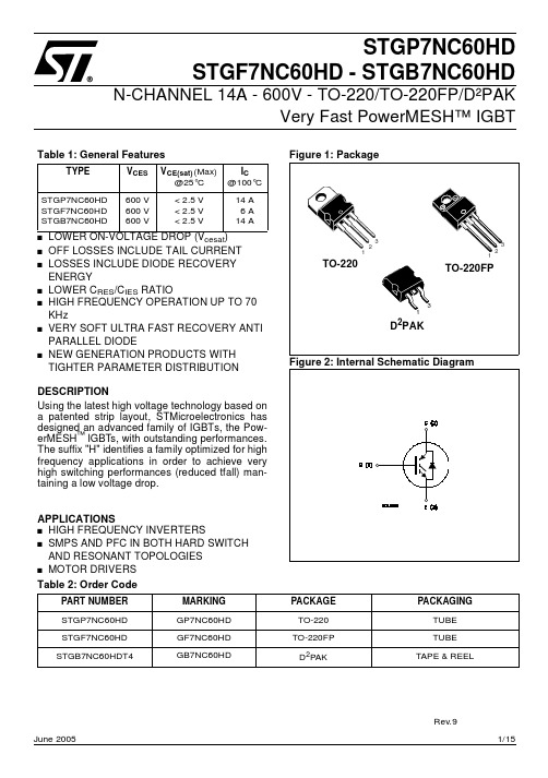 STGP7NC60HD中文资料