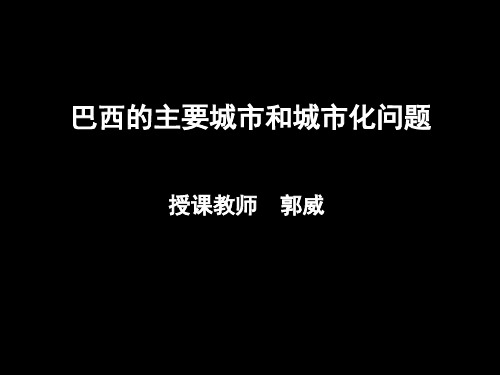 45巴西的主要城市和城市化问题