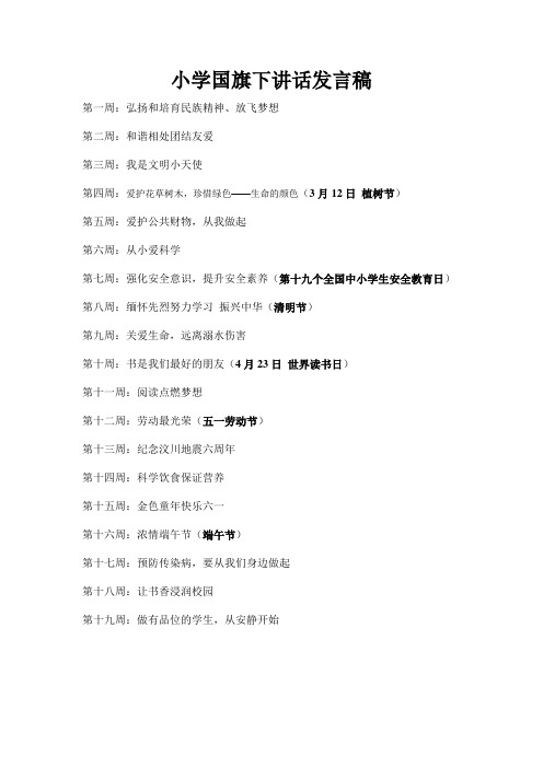 2014-2015小学国旗下讲话发言稿解析