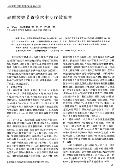 表面髋关节置换术中期疗效观察