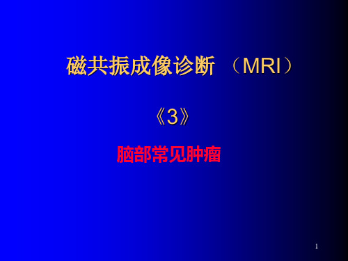 磁共振成像诊断MRI脑部常见肿瘤PPT课件