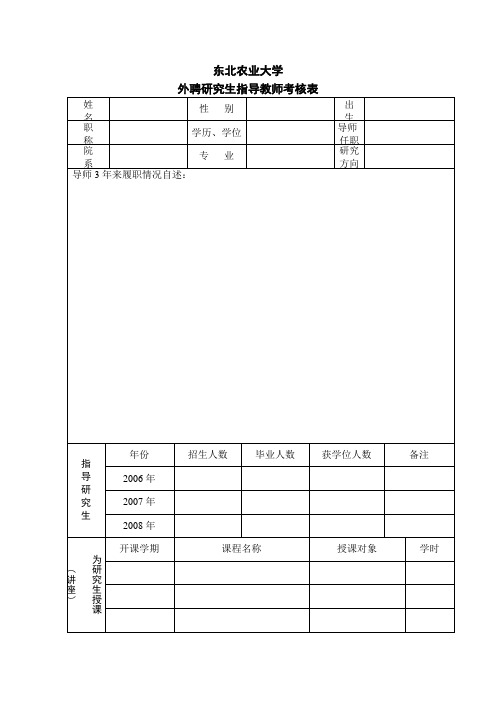 外聘导师考核表