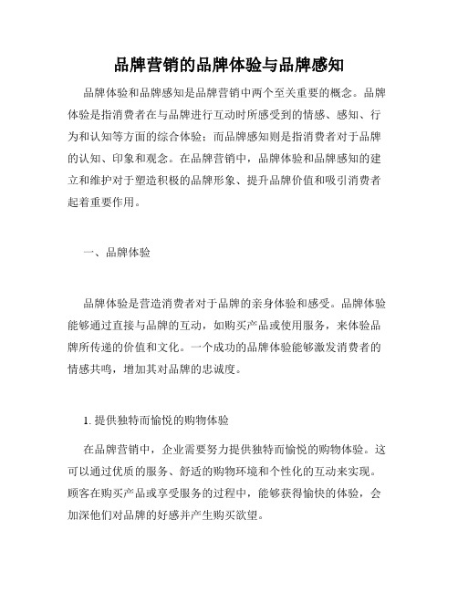 品牌营销的品牌体验与品牌感知
