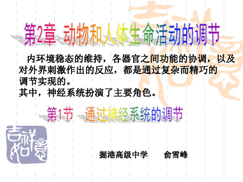 第一节通过神经系统的调节共52页PPT资料