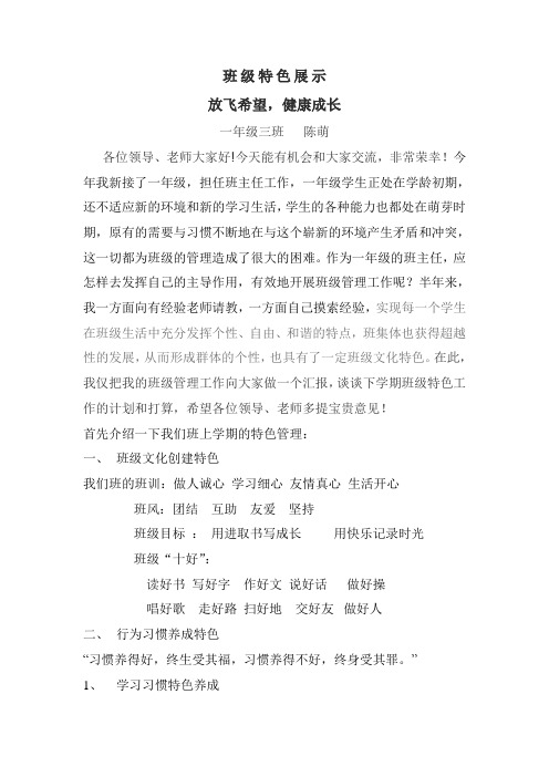 班级特色展示