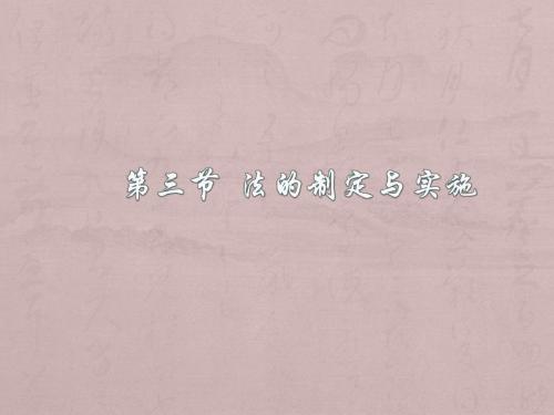 第三节法的制定与实施