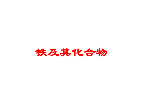 2019高考一轮复习铁及其化合物