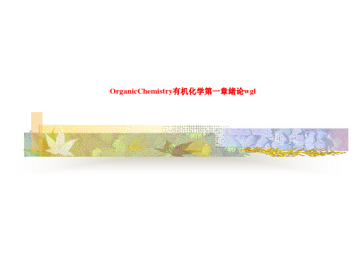 OrganicChemistry有机化学第一章绪论wgl