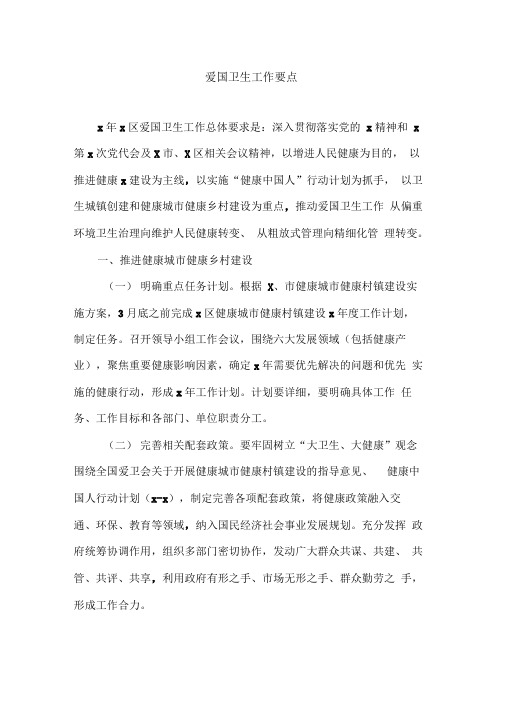 爱国卫生工作要点(最新)