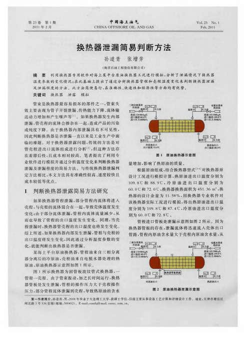 换热器泄漏简易判断方法