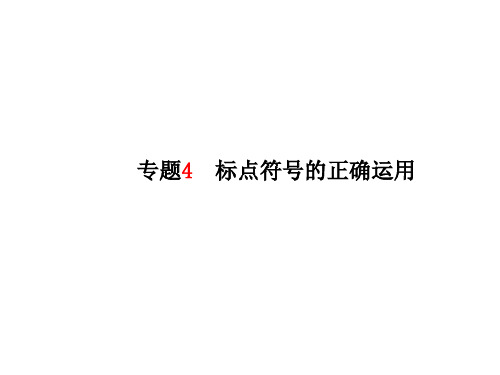 2018年河北省中考语文二轮专题复习课件：专题4 标点符号的正确运用(共27张PPT)