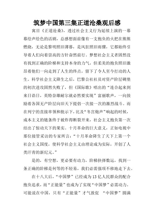 筑梦中国第三集正道沧桑观后感