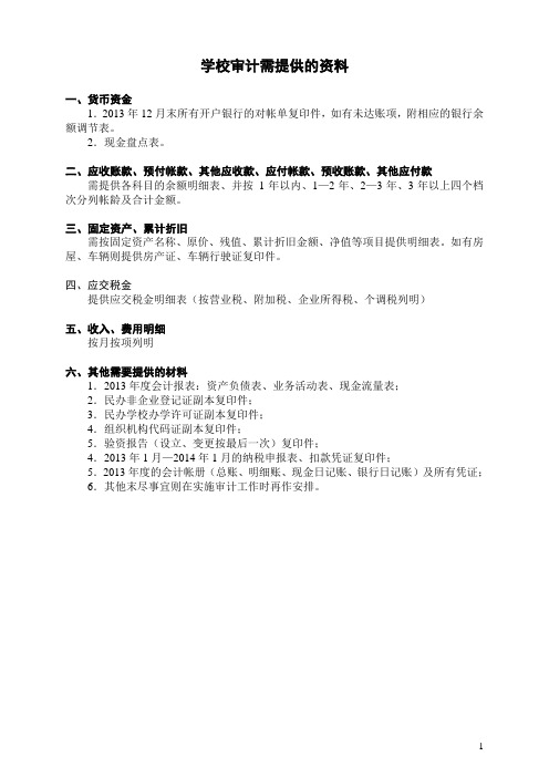 学校审计资料