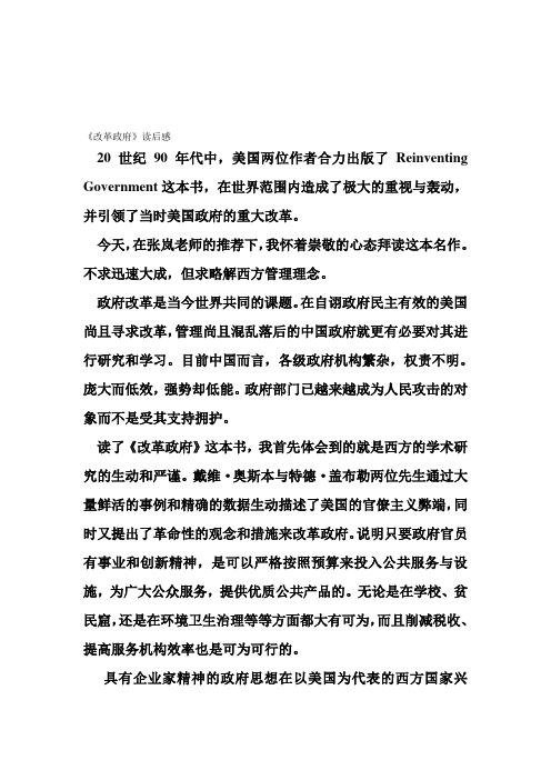 《改革政府》读后感