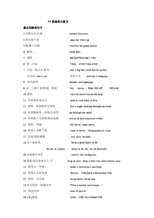 8A英语单元复习unit6