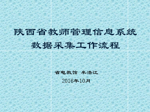 陕西省教师管理信息系统信息采集流程