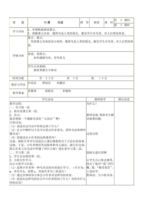15课     鸟语