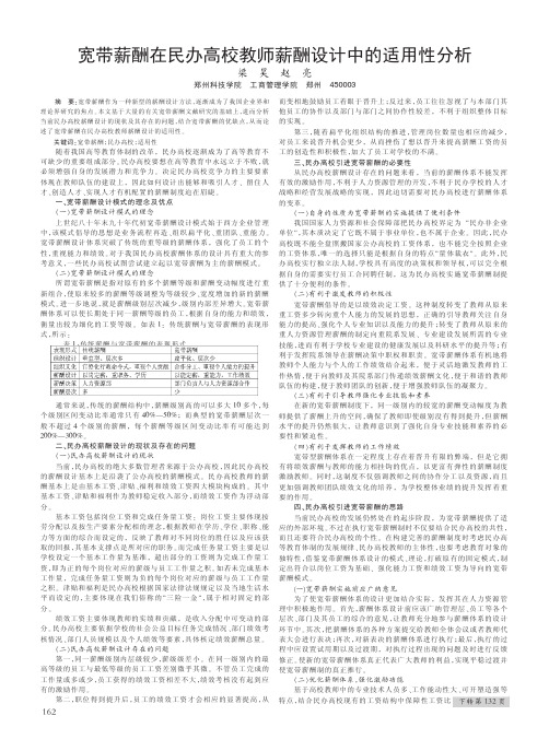 宽带薪酬在民办高校教师薪酬设计中的适用性分析 (1)